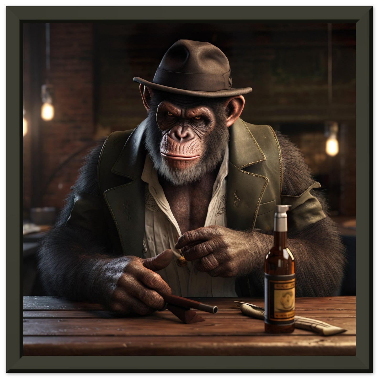 Gangster Schimpanse - Premium-Wandkunst