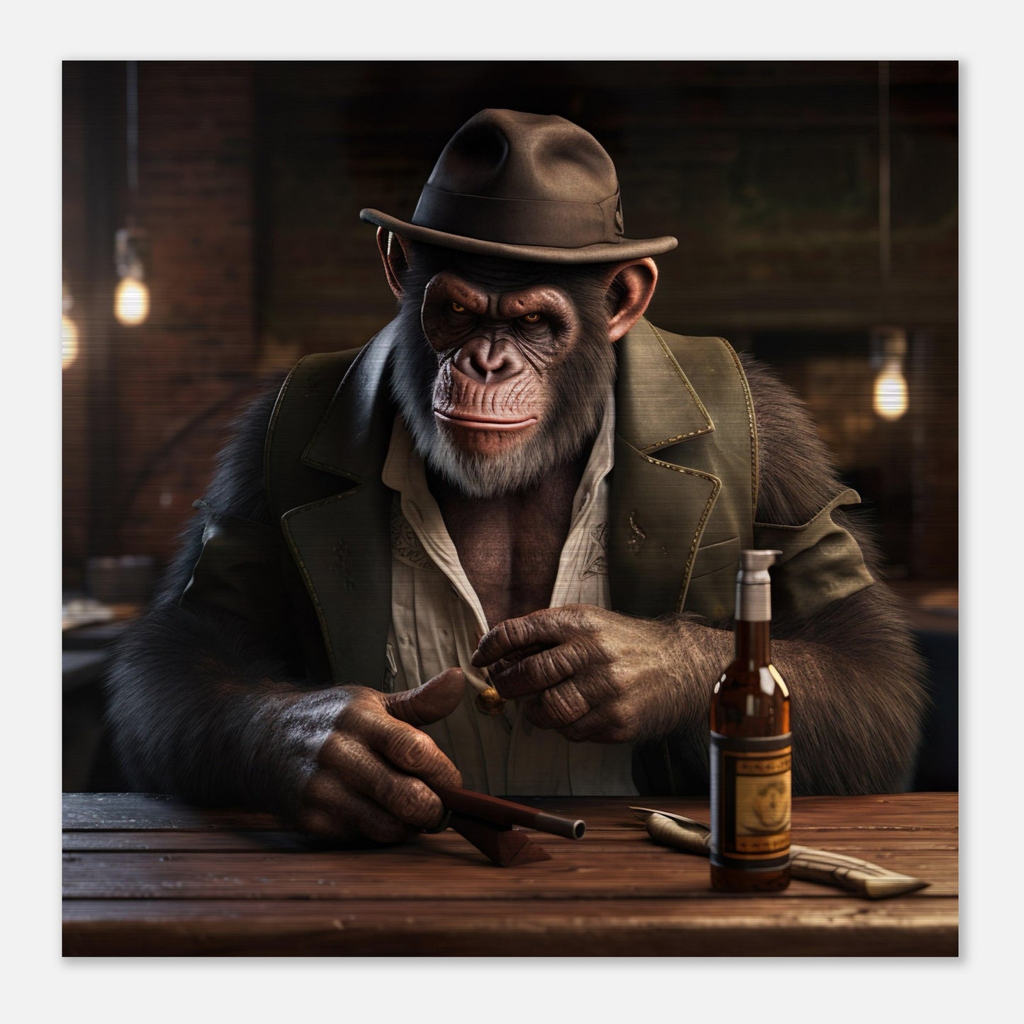 Gangster Schimpanse - Premium-Wandkunst